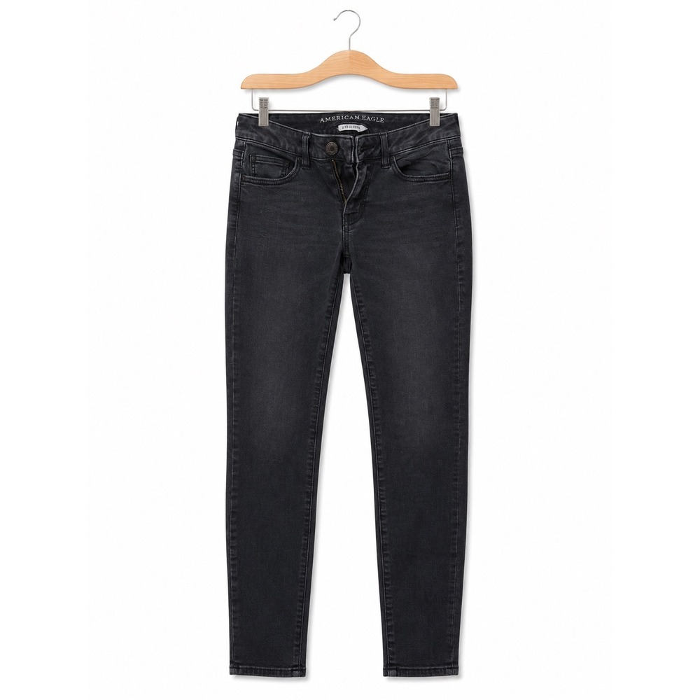 American Eagle Super Stretch Jegging Black Skinny Jeans Womens Size 6 Regular